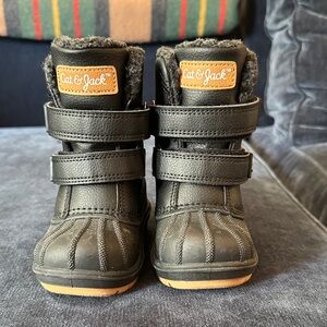 Cat & Jack Black and Brown Kids Boots